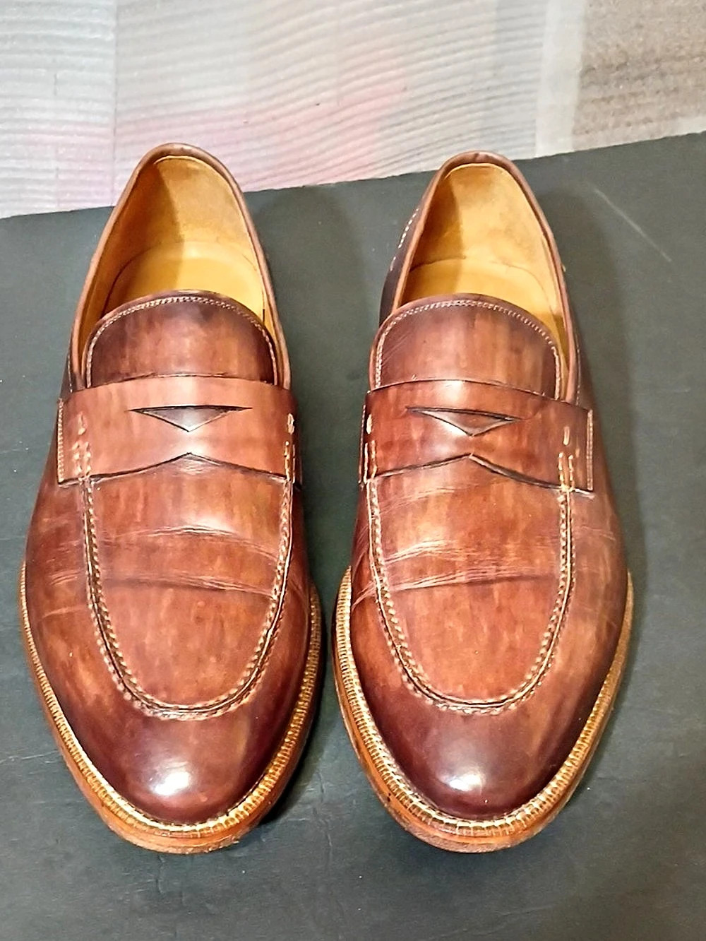 Magnanni Leather Penny Loafer Brown US 11 M